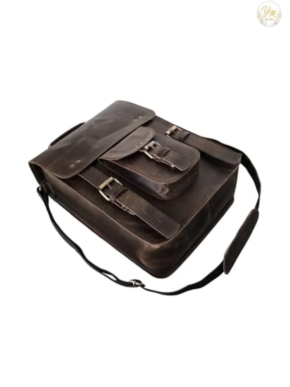 Genuine Leather Messenger Bag Laptop Crossbody Satchel Vintage Office